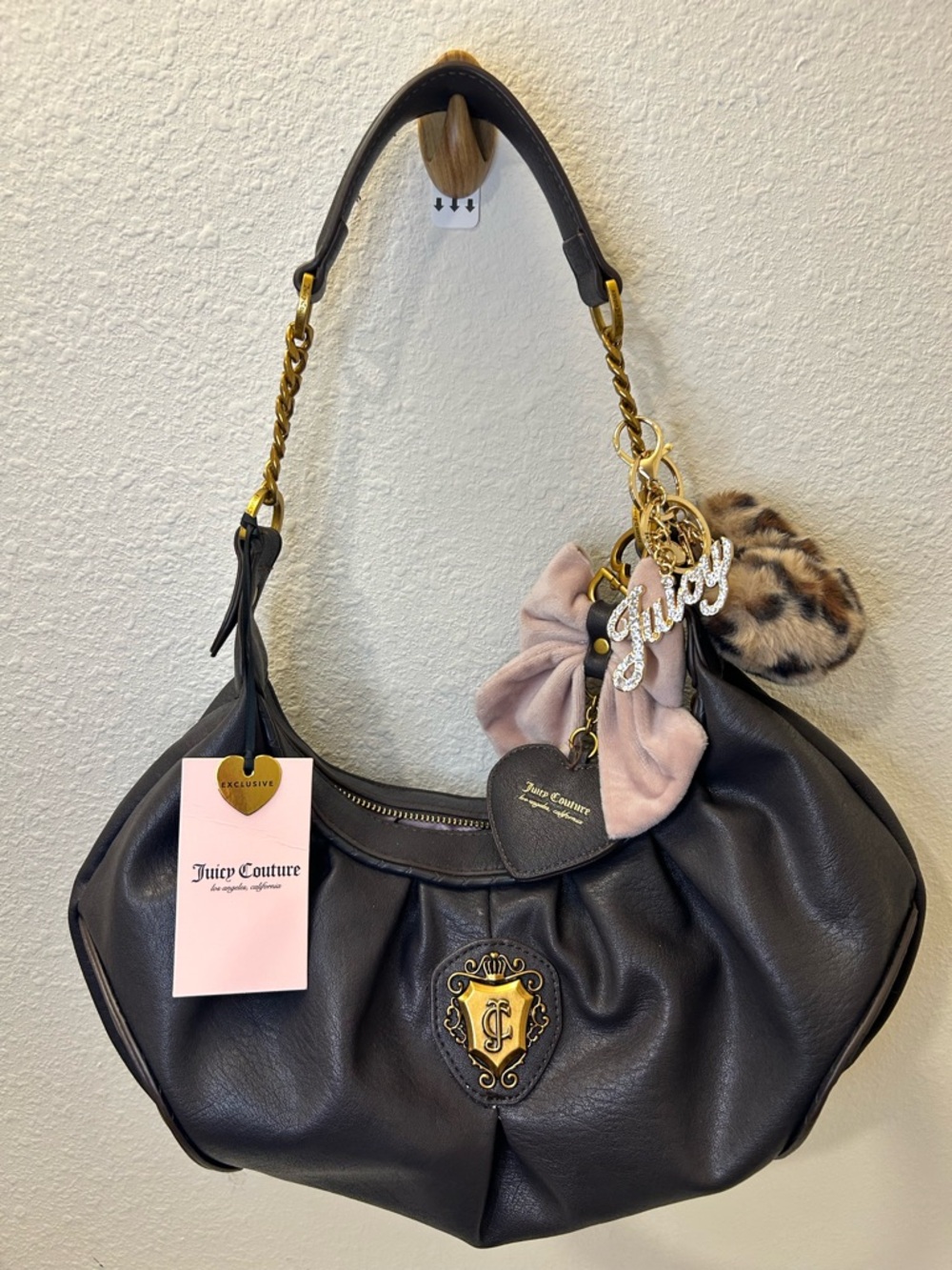 Juicy Couture Juicy Romance Dark Brown Shoulder Bag Hobo Chocolate Exclusive Y2K